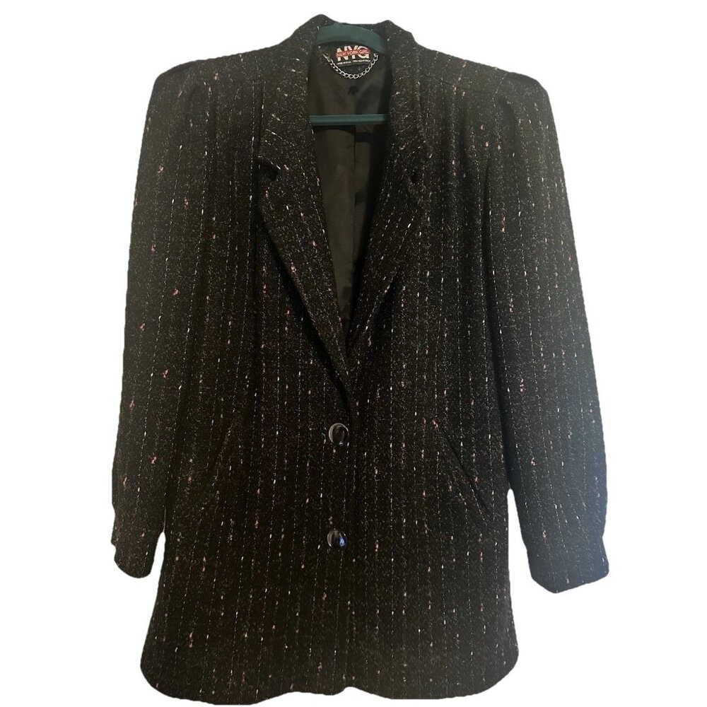 New York Girl 1980s Vintage Wool Jacket Made In America Retro Classic
